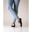 Suny Anna Kern 7010 Zwarte Nappa Leer Sneakers voor binnen en buiten