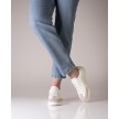 Suny Anna Kern 7020 Suede Wit-Beige Danssneakers met veters