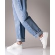 Suny Anna Kern 7025 Nappa Leer Sneakers met volledige zool in het wit