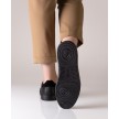Suny Anna Kern 7030 Zwarte Nappa Leer Sneakers met volledige zool en 2 draaipunten