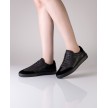 Suny Anna Kern 7030 Zwarte Nappa Leer Sneakers met volledige zool voor dames