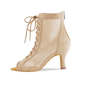 Anna Kern 1000-60 Melisande Dames Dans Enkellaarsjes van Beige Suède