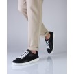 Suny Anna Kern 7410 Zwarte Lederen Sneakers met volledige zool