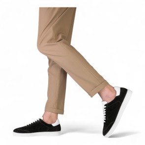 Suny 7415 casual suede zwarte Danssneakers heren met veters voor salsa en latin