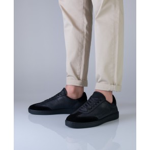 Suny Anna Kern 7430 Zwarte Nappa Leer Sneakers met volledige zool voor binnen en buiten