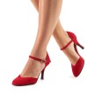 Nueva Epoca Gitana Rode Dansschoenen voor Dames suede materiaal met bandje