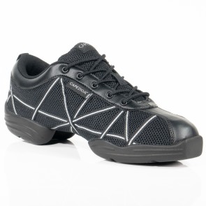 Capezio Web DS19 Zwarte Dansschoenen met Zilveren Strepen
