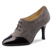 Nueva Epoca Noelia 8 cm hak zwart grijs suede lakleer