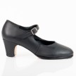 So Danca FL12 zwarte Lederen Dames Flamenco Dansschoenen met lage hak