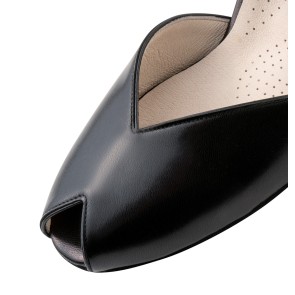 Werner Kern Rachel ballroom schoenen met open peeptoe en v-vormige neus van zwart leer