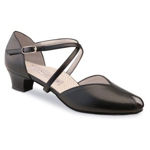 Werner Kern Rachel dansschoenen voor Dames met Kruisbandje en Peeptoe - zwart Leer