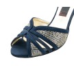 Nueva Epoca Donna Dansschoenen voor Dames met open neus en goud blauw materiaal hoge kwaliteit