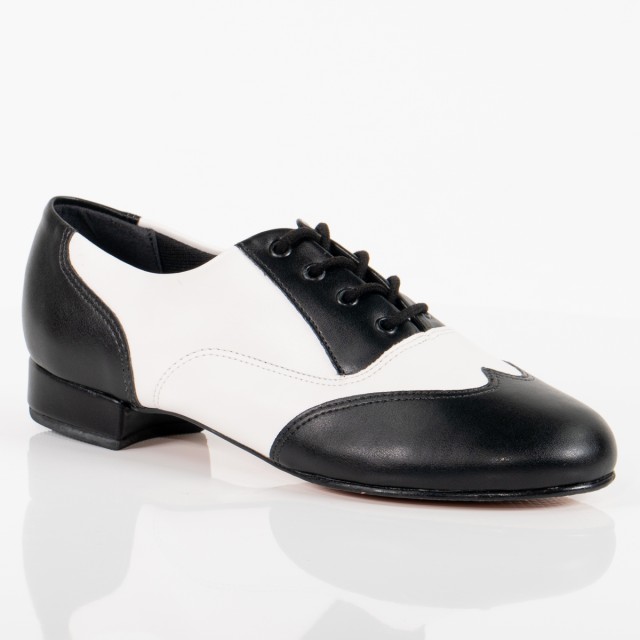 SoDanca CH95 Character Dames Dansschoenen Zwart-Wit met Vetersluiting