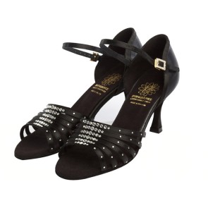 Supadance 1071 dames latinschoenen zwart flare hak 