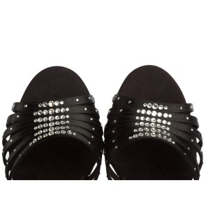 Supadance 1071 dames latinschoenen zwart open neus
