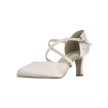 SoDanca Dansschoenen BL156 met kruisbandjes en een drukknoopsluiting wit