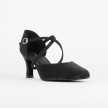 SoDanca Dansschoenen BL156 met kruisbandjes en een drukknoopsluiting zwart