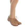 beige tap schoen kinderen met veter sluiting So Danca TA04 soepel kunstleer