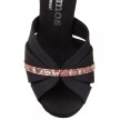 Rummos R505 041 ali zwart satijnen dansschoenen met enkelbandje