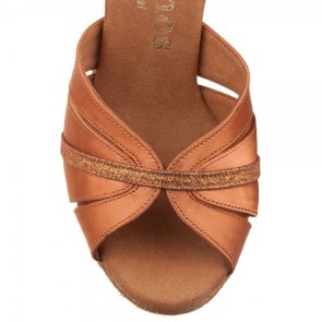 Rummos R505 048 138 Brons kleurige satijnen salsaschoenen met open teen