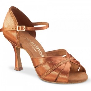 Rummos R505 048 138 Brons kleurige satijnen Dames dansschoenen Latin