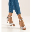 Anna Kern 780-60 Delphine dames dansschoenen latin en salsa zilveren kleur