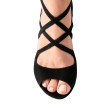 Nueva Epoca Riana Dansschoenen voor Dames suede zwart gekruiste bandjes open neus