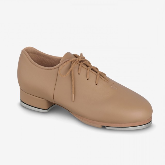 Bloch S0321 dames lederen tapschoenen met vetersluiting beige