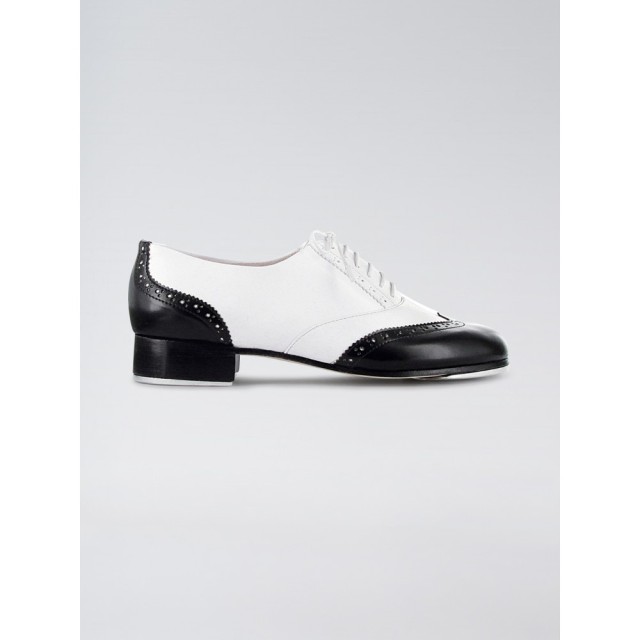 Bloch S0431 tapschoenen voor dames vetersluiting zwart wit zijkant
