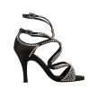 Supadance 1082 dames dansschoenen glitter bandjes zwart zijkant 