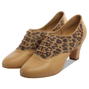 Supadance 1227 dames trainingschoenen panterprint blauw zijkant 