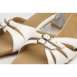 Supadance 1557 dansschoenen voor meisjes open neus wit detail 