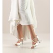 Nueva Epoca Mable met suede zool dansschoenen wit satijn 6 cm hak stiletto dames bruiloft schoen