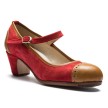 Rumpf SOLEA 2331 Dames Flamenco Dansschoenen met 5 cm hak rood suede en beige leer