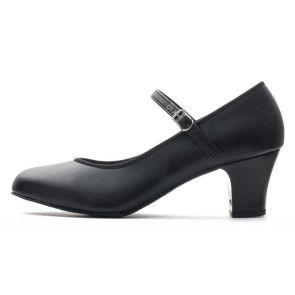 Dames Katz Puss dansschoen voor musical swing ballroom 5 cm hak zwart en suede zool