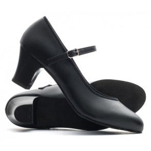 zwarte Katz Dames PU character dansschoenen met Suede zool Showtime Stage Puss