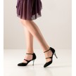 Nueva Epoca Anouk tango Dansschoenen voor Dames van zwart suede met dubbele bandjes