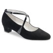 Dames Ballroom Dansschoenen voor Brede Voeten Zwart Suede en Lakleer Lage Hak Werner Kern Marina