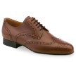 Werner Kern cognac kleurige heren dansschoenen 28023 met suede zool en gaatjes motief