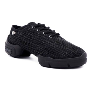 Portdance PD926 Flexibele Zwarte Danssneaker van Canvas