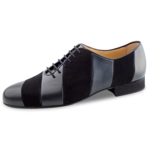 Werner Kern 28055 Verona Heren dansschoenen met diagonale lijnen - zwart nappa Leer en Suede