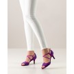 Nueva Epoca tango dansschoenen 6 cm lage hak smal paars roze bandjes