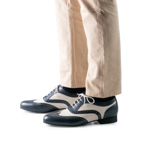 Nueva Epoca Lima salsaschoenen heren navy creme leer herenschoenen voor tango