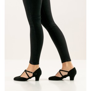 Werner Kern Lea dansschoenen zwart suede brede blokhak comfort voetbed brede voet dames