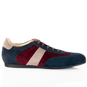 drie kleurige dansschoen voor mannen Werner Kern 28061 sportieve stijl en suede zool