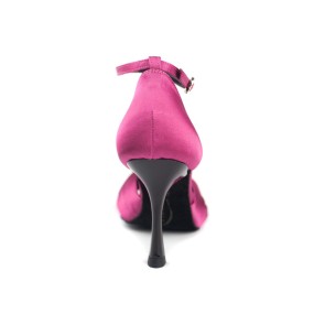 Portdance PD509 dames dansschoenen fuschia satijn achterkant