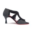 Portdance PD508 dames dansschoenen zwart met witte stippen lage hakken 