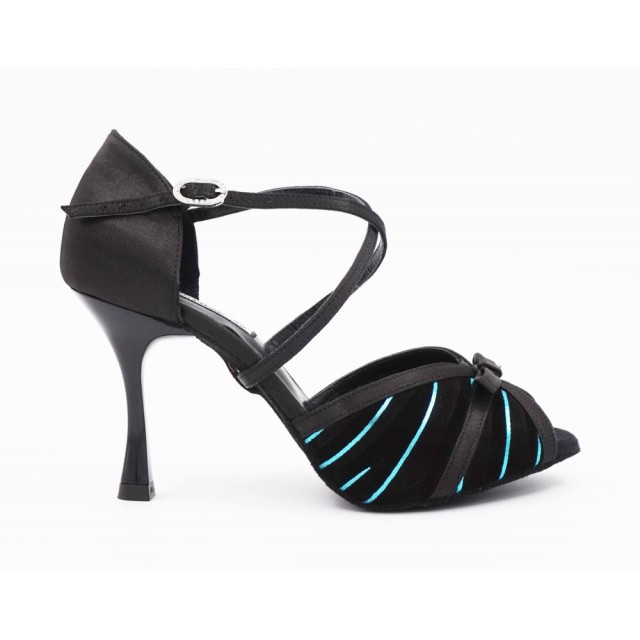 Portdance PD506 dansschoenen dames nubuck blauw zijkant