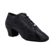 Portdance PD705 dansschoenen zacht suede vetersluiting zwart