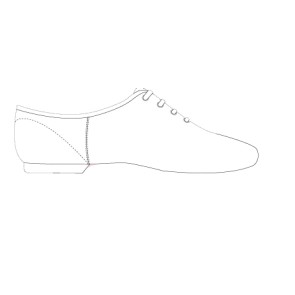 Jazzschoenen van leer - Vetermodel - Rubberen splitzool - Zwart - Capezio Oxford sketch